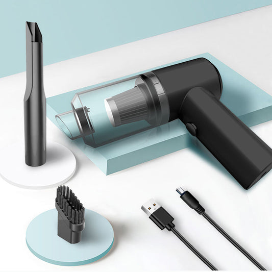Compact wireless car vacuum with crevice and brush attachments