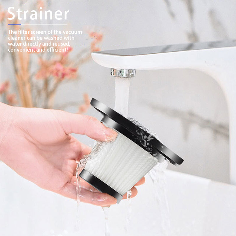 Washable filter for compact car vacuum